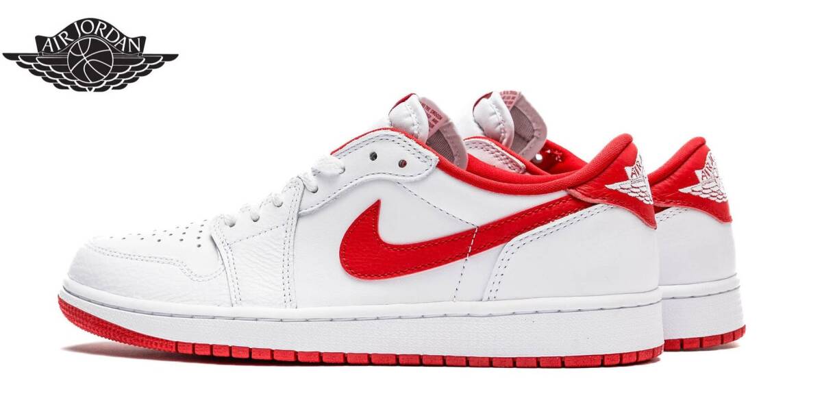 新品 30.0cm ナイキ エア ジョーダン レトロ 赤 白 White UNIVERSITY Red NIKE AIR JORDAN 1 LOW OG 箱付き 未使用 正規品 本物 CZ0790-161_画像6