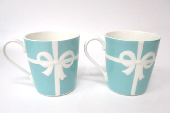 [5-121]TIFFANY&Co. pair mug 2 piece set Blue Ribbon pair cup tableware Western-style tableware Tiffany unused home storage goods 