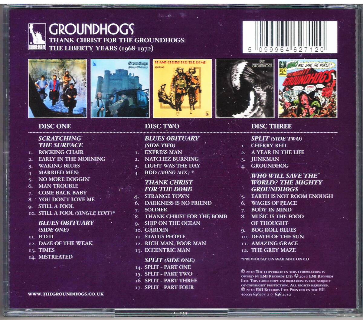 GROUNDHOGS「Thank Christ for the Groundhogs: The Liberty Years (1968-1972) 」3CD 送料込