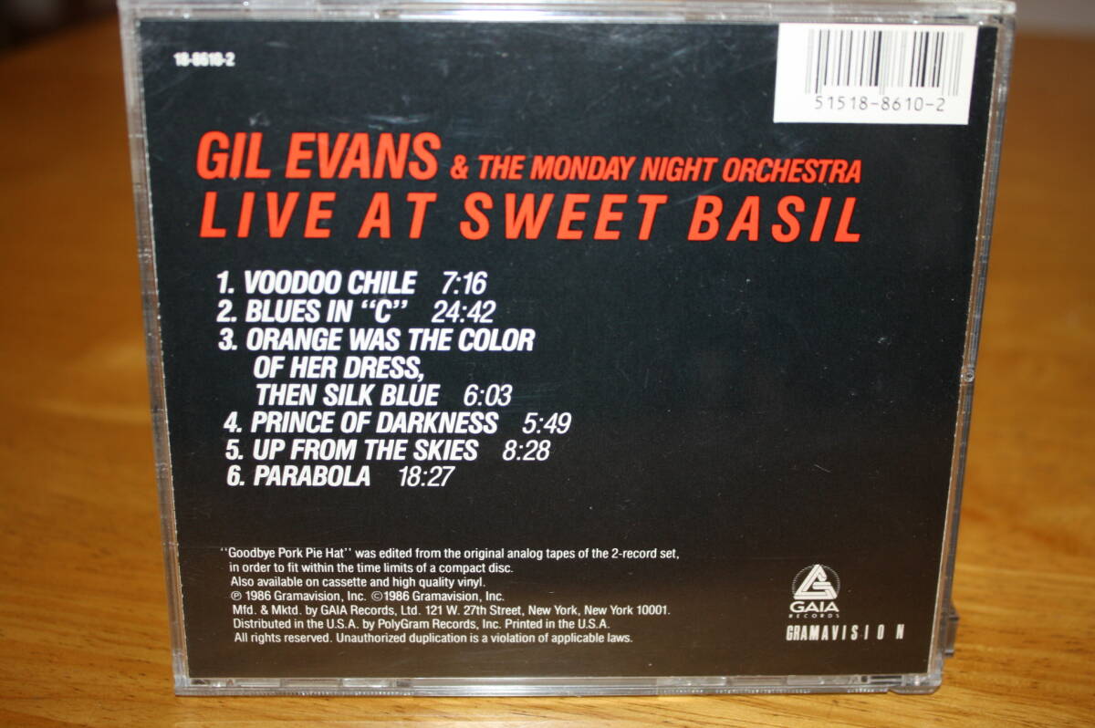 Gil Evans Live at Sweet Basil, Vol. 1 輸入盤 Used 美品_画像3