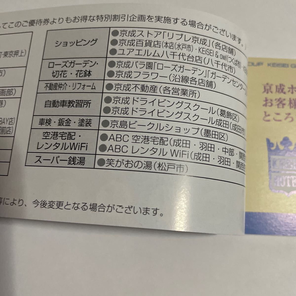 新品未使用　京成電鉄 株主優待券　有効期限2024年11月30日まで_画像4