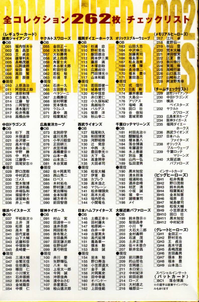 BBMリミテッド2002「読売ジャイアンツ」オールタイムヒーローズ_画像4