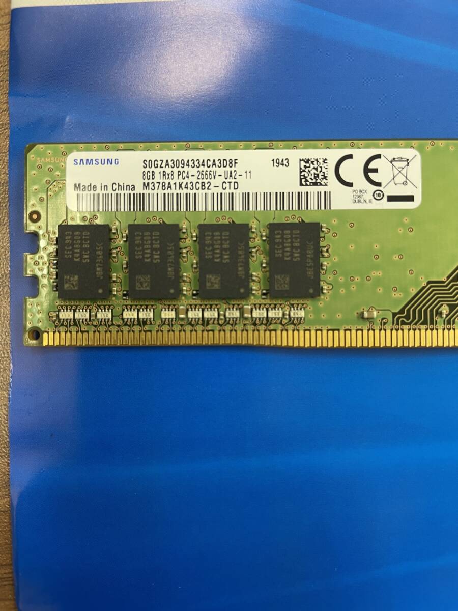 No：DIMM-001◆SAMSUNG製 DDR-4/PC4-2666V/8GB ジャンク品（取り外す前は作動していました）_画像2