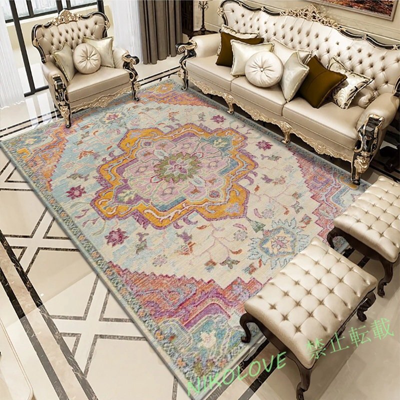 LD425☆レトロで ヨーロッパ式です ペルシャ絨毯 リビングルーム じゅうたんです 家庭用 滑り止め付 マットです140×200cm A12_画像1