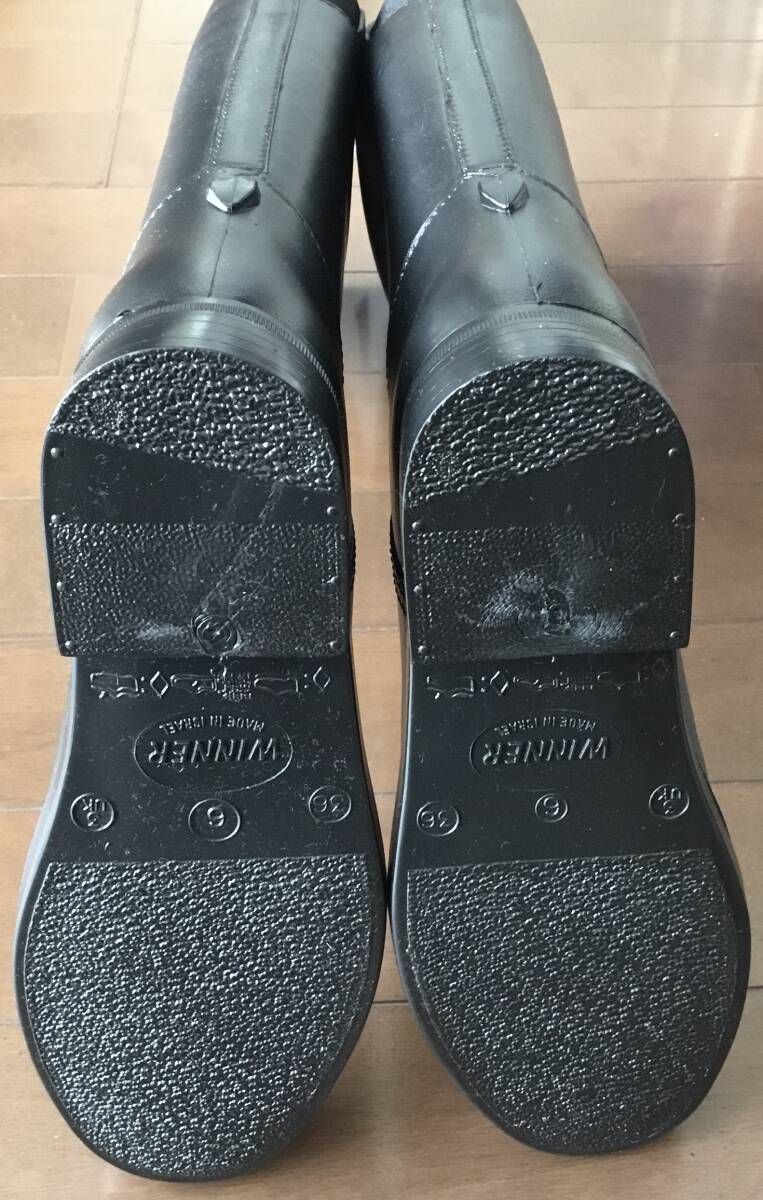 Dafnada crucian new goods unused tag attaching rain boots Winner FLEX BLACKLOGO size 36 23cm black 