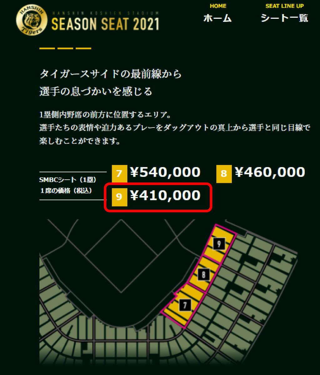 5/8( gold ) Hanshin VS Hiroshima SMBC seat 1. side ream number pair guarantee have 