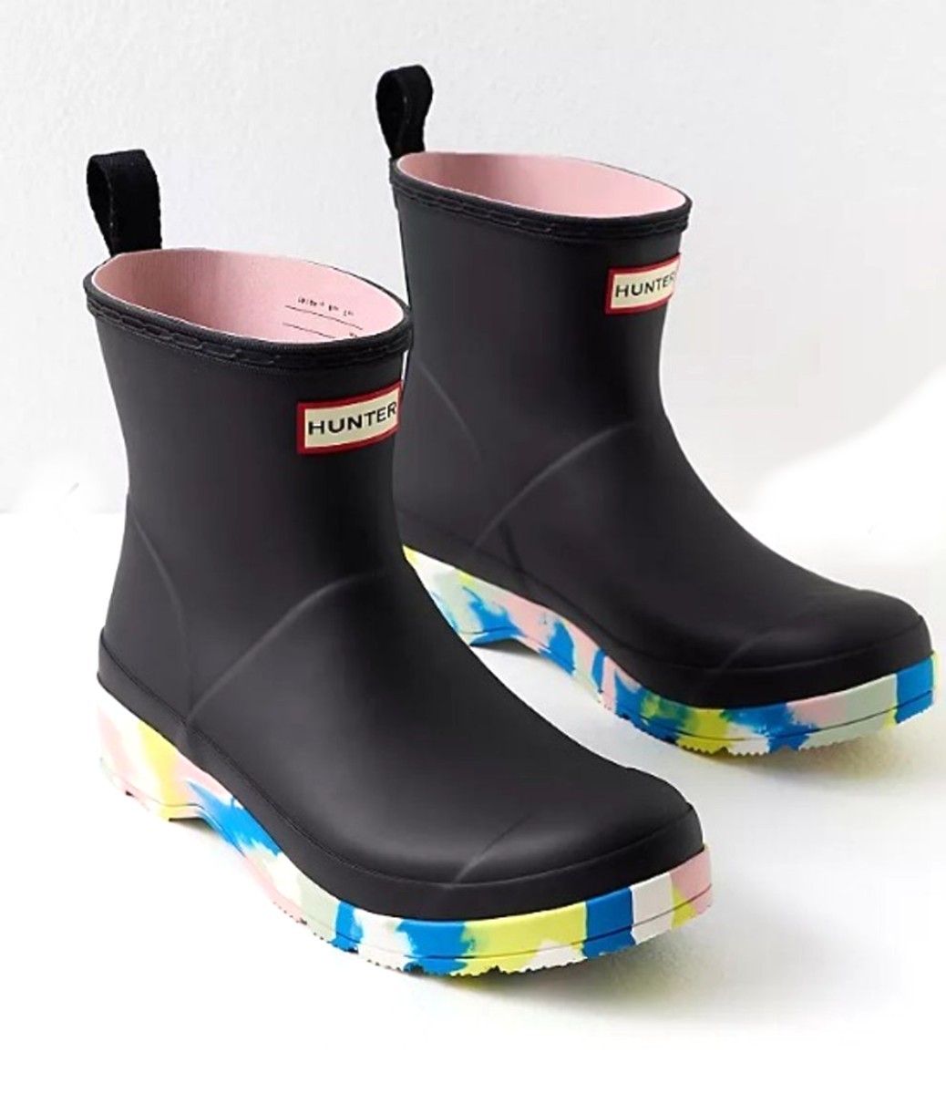  новый товар *HUNTER Hunter Play Short Splash подошва ботинки UK4 23cm водонепроницаемый резиновые сапоги сапоги уличный fes