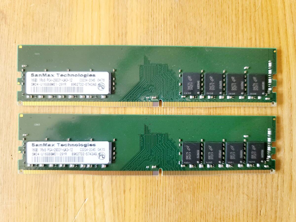 ディスクトップメモリ SanMax PC4-2933Y-UA3-12 [PC4-23400(DDR4-2933) 16GB 2枚組] 計32GB_画像1