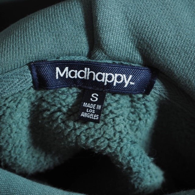 C2025f66 ▼Madhappy マッドハッピー▼ 23AW Classics Fleece Hoodie ロゴプルオーバー スウェット パーカー グリーン S シーズンレスの画像6