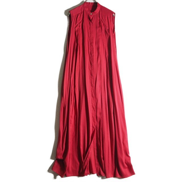 M4564f19 VAK+1e-ke- one Demi-Luxe BEAMS Beams V tuck maxi One-piece red 38 / red cell roast maxi height spring summer 