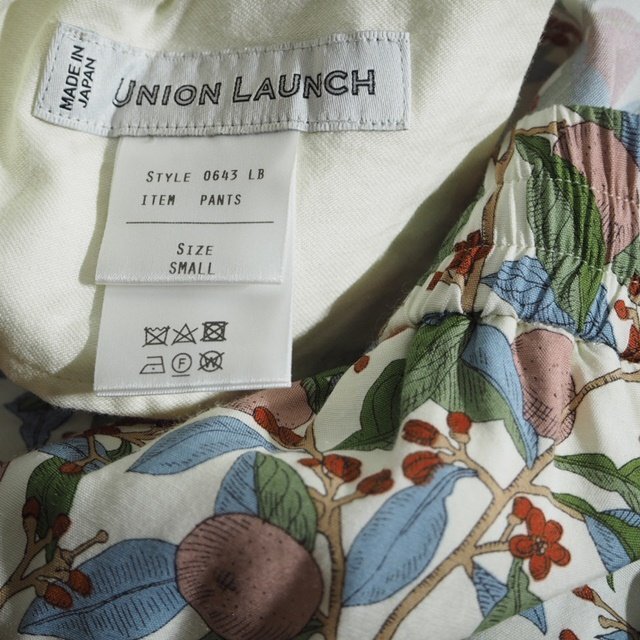 M2848f56　▼UNION LAUNCH ユニオンランチ▼　レーヨン リバティ生地 イージーパンツ ホワイト S / 白 ワイド サマーパンツ 春夏_画像6