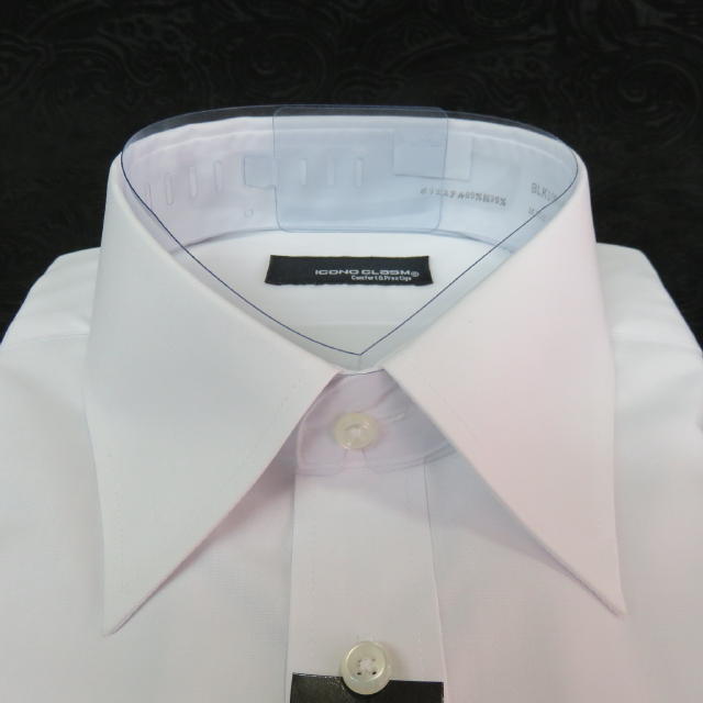 AB2 新品 長袖 ビジネスシャツ ワイド Mサイズ 38-80 形態安定加工 2枚セット ホワイト 白地 Yシャツ メンズ 男性用 会社 通勤_画像4