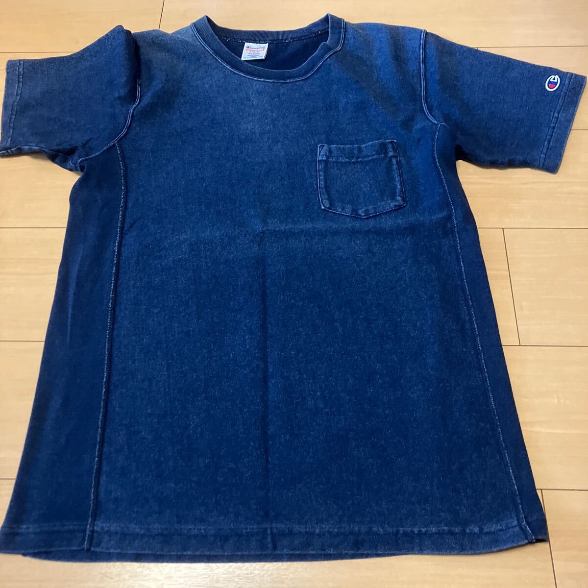 Champion REVERSE WEAVE 半袖 Tシャツ ポケット付 XL インディゴブルー C3-H307 チャンピオン リバース ウィーヴ (240508)の画像1