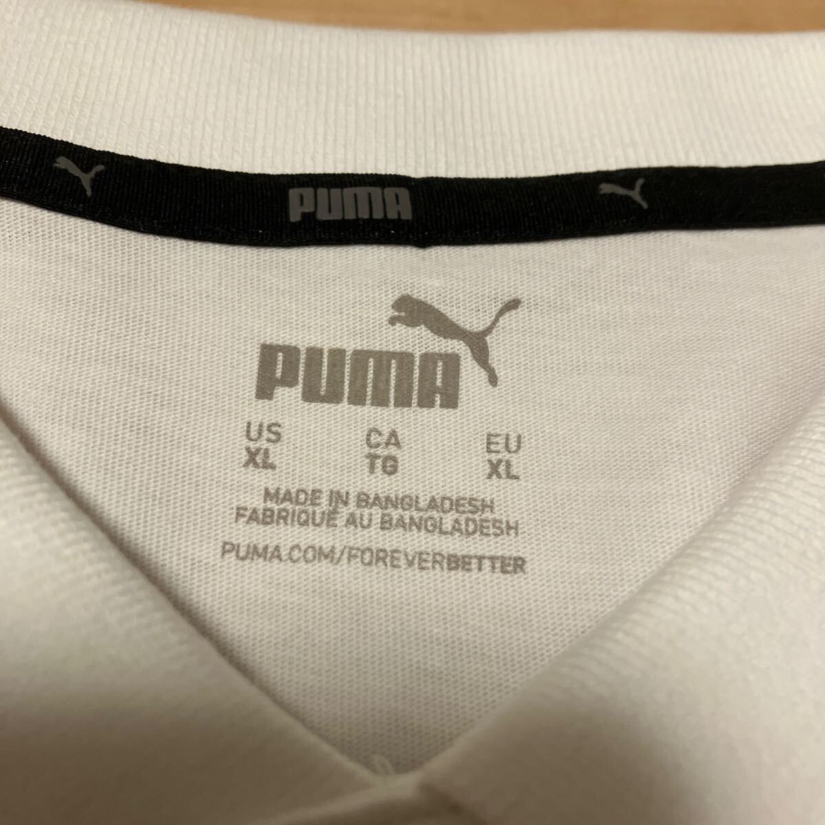国内正規品 PUMA プーマ 半袖 ポロシャツ ワンポイント 白 XLサイズ (240511)_画像2