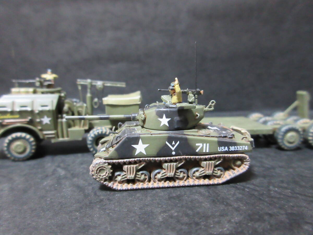 1/144完成品 M26戦車回収車(ドラゴンワゴン)牽引姿勢 & M4A3(76)W VVSSシャーマン戦車_画像8
