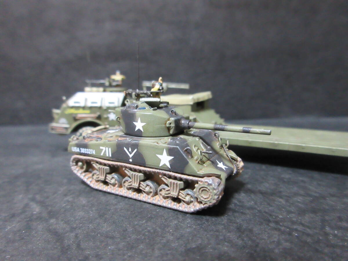 1/144完成品 M26戦車回収車(ドラゴンワゴン)牽引姿勢 & M4A3(76)W VVSSシャーマン戦車_画像9