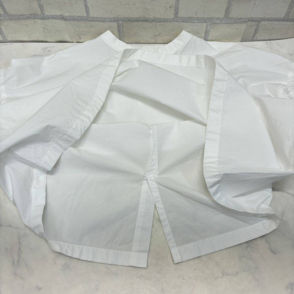  прекрасный товар NIMES 7 минут рукав блуза рубашка белый размер F хлопок 100% женский Nimes длинный рукав 