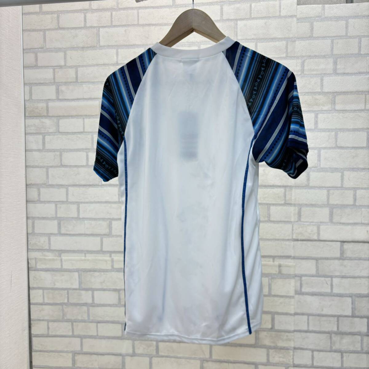 新品 タグ付き アディダス 半袖Tシャツ CB343 CLIMA LITE 白 ブルー 青 メンズ S_画像2