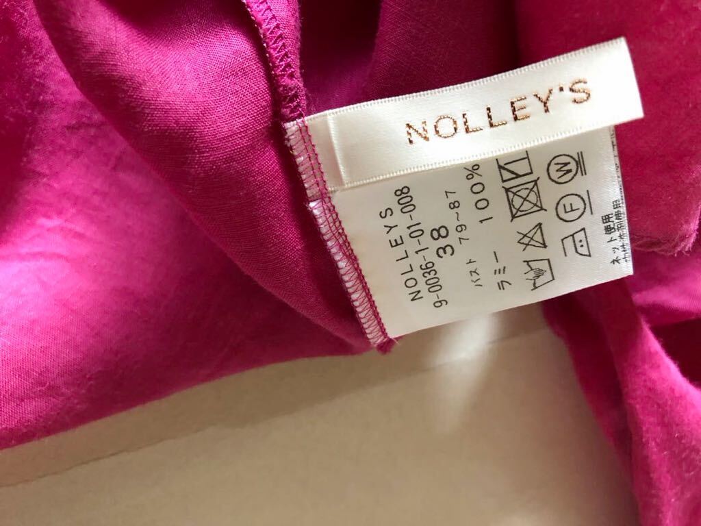 ノーリーズ NOLLEY'S 上質ラミーリネン100%大人可愛いきれい色ゆったりオーバーサイズワークシャツ♪♪_画像6