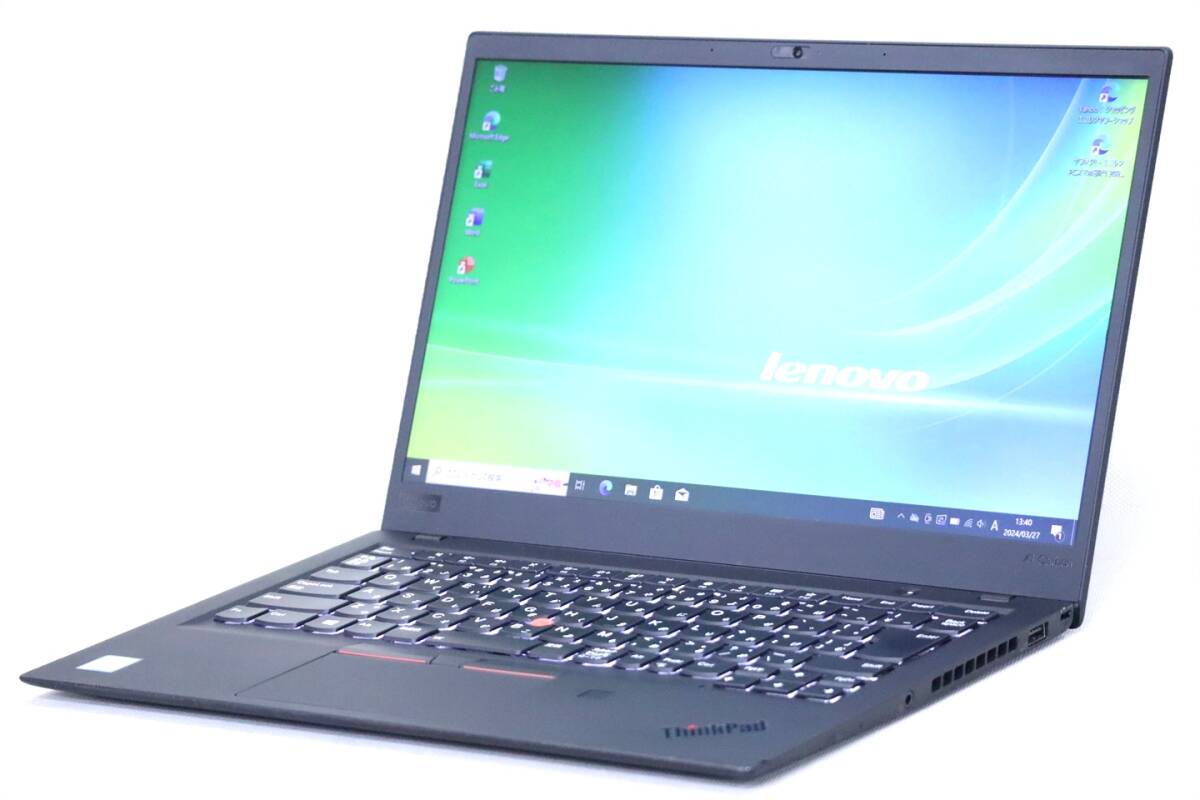 【1円～】Office2021搭載！バッテリー良好！薄型軽量PC！ThinkPad X1 Carbon Gen6 i5-8250U RAM8GB SSD128GB 14.0FHD Win10の画像1