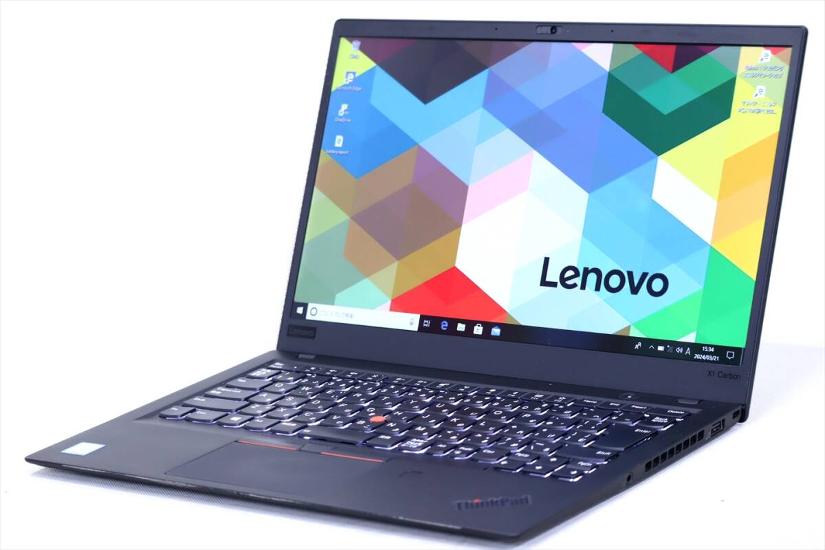 【1円～】第8世代Corei5搭載!14型FHD液晶搭載薄型軽量PC!ThinkPad X1 Carbon Gen6 i5-8350U RAM8GB SSD256GB 14.0FHD Win10 Thunderbolt3_画像1