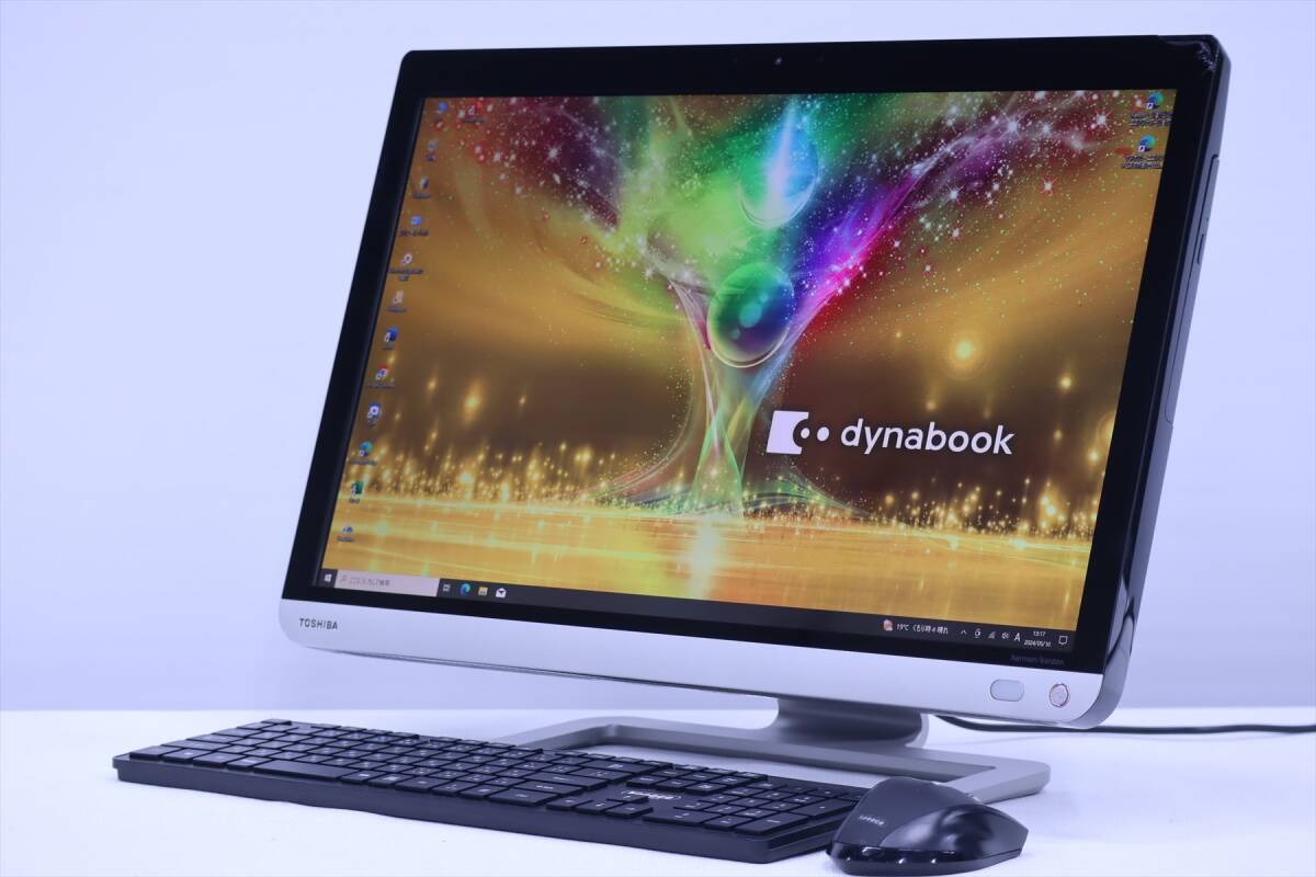 【即配】Core i7 Office2019！23型タッチ液晶搭載！省スペースデスクトップPC！dynabook REGZA PC D834/W8KB i7-4700MQ RAM8GB 1TB Win10_画像1