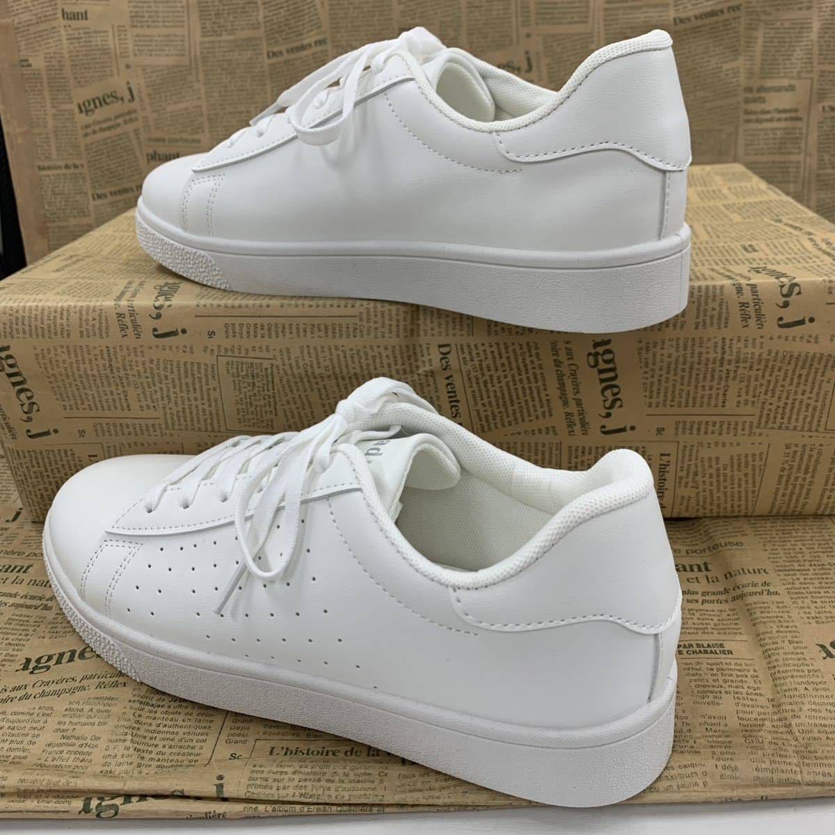  new goods men's 27.0cm light weight fake leather sneakers fake leather shoes coat sneakers water-repellent sneakers white osw2415