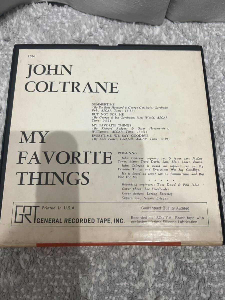 JAZZオープンリールテープ John Coltrane My Favorite Thincs GRT ATLANTIC 1361の画像5