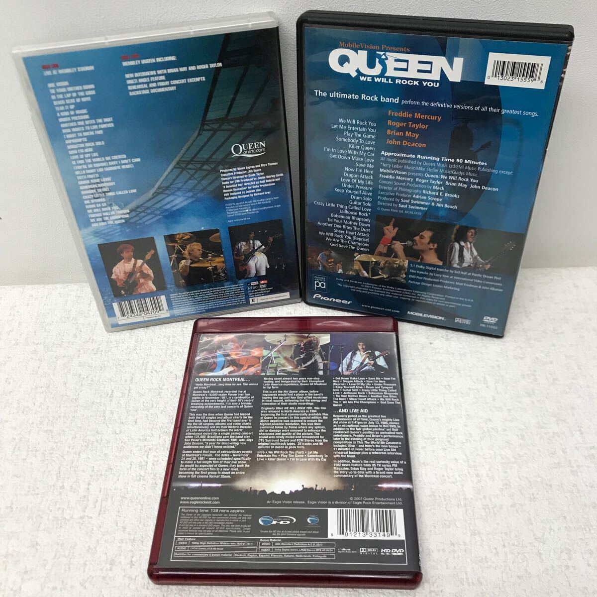 I0513A3 QUEEN クイーン DVD 3巻セット セル版 音楽 洋楽 LIVE AT WEMBLEY STADIUM / WE WILL ROCK YOU / ROCK MONTREAL & LIVE AID_画像2