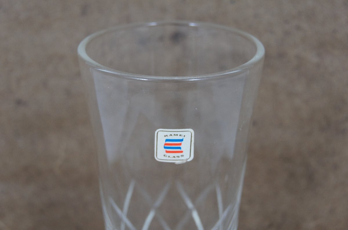 KAMEI GLASS ガラスコップ 足付きグラス 4ヶセット グラス 昭和レトロ 食器 雑貨[未使用品]_画像3