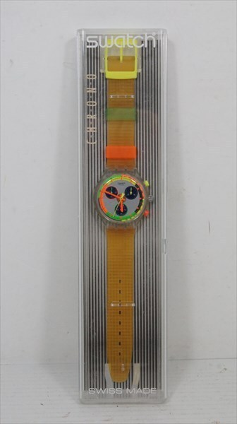 swatch CHRONO 腕時計 ストップウォッチ付き ケース 箱付き ファッション 雑貨[未使用品]_画像1