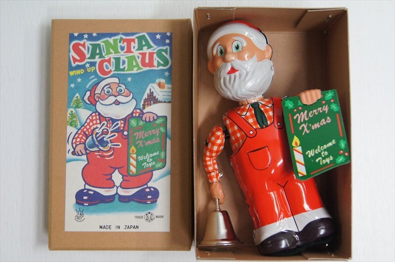 T.K TOYS SANTA CLAUS/ Santa Claus tin plate zen my type made in Japan north . collection box attaching miscellaneous goods 