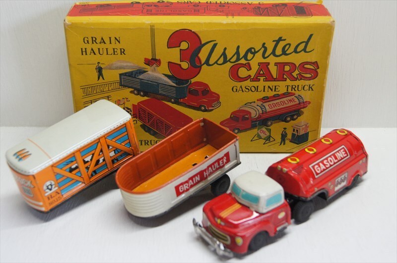 光球商会 3 assorted CARS GASOLINE TRUCK ブリキ フリクション 光球商会 3 assorted CARS GASOLINE TRUCK ブリキ フリクション