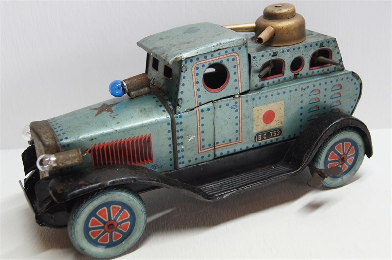 野村トーイ 装甲車 ブリキ ゼンマイ バッテリー式 戦前物 1930 野村トーイ 装甲車 ブリキ ゼンマイ バッテリー式 戦前物 1930