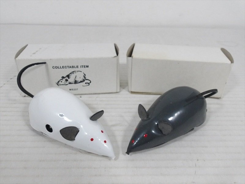 Mechanical Mouse ブリキ 2ヶセット ゼンマイ式 中国製 Rat ネズミ ビンテージ 箱付き 雑貨[未使用品]_画像1