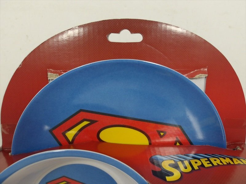 DCコミックス プラスチック食器 3-PIECE SET スーパーマン 子供用食器 海外品 SUPERMAN 雑貨[未使用品]_画像2