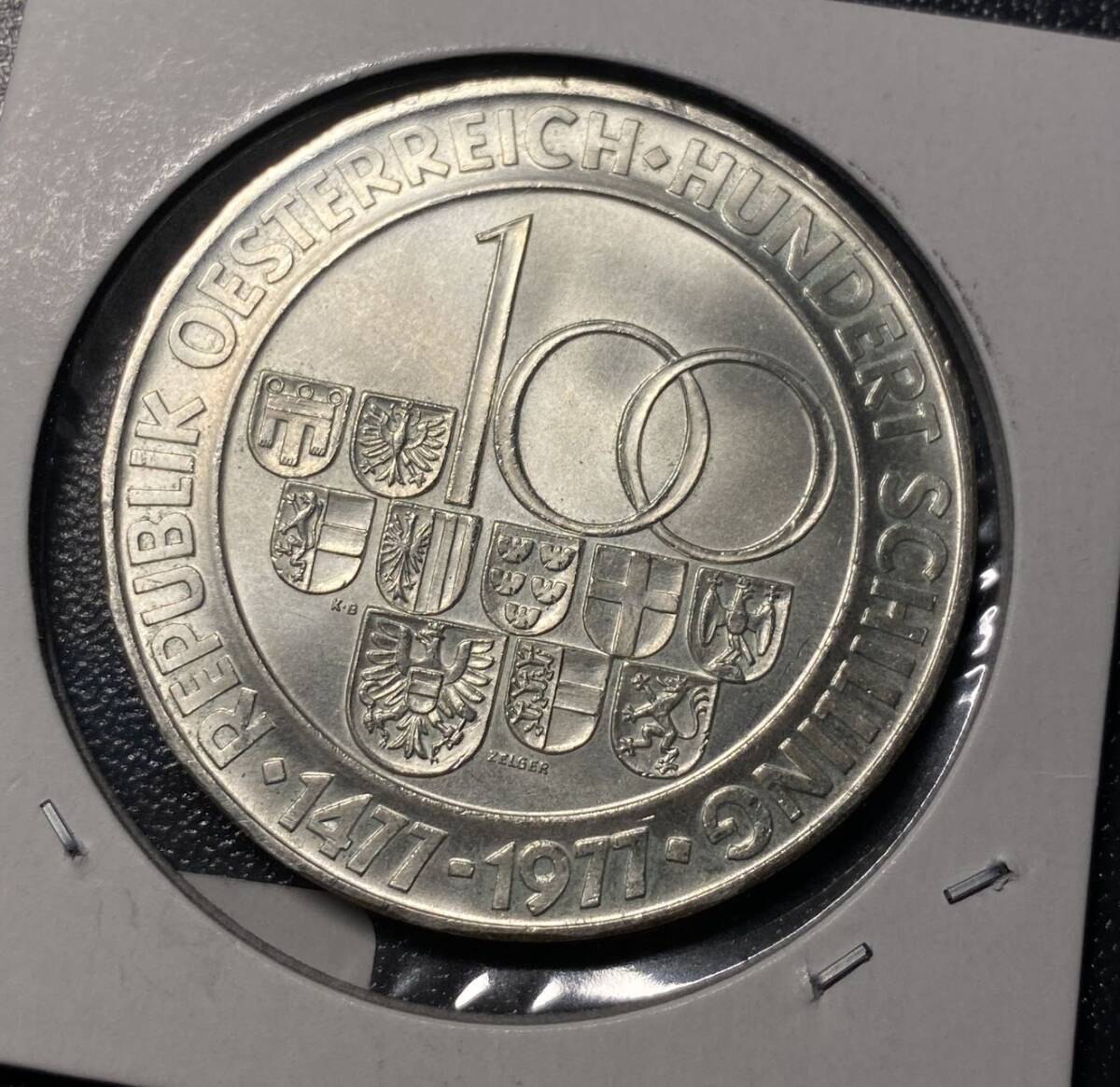 1977オーストラリア100シリング銀貨 極美品 コイン 硬貨 古銭 美品 レアの画像4
