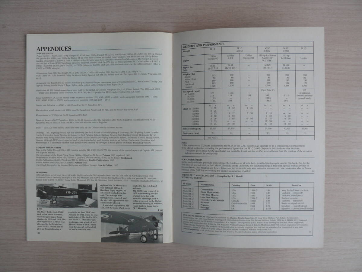 洋書 WINDSOCK DATAFILE 52 ウインドソック データファイル Bristol M.1 ブリストル M.1 航空機 ビンテージ/ヴィンテージ戦闘機 古本_画像5