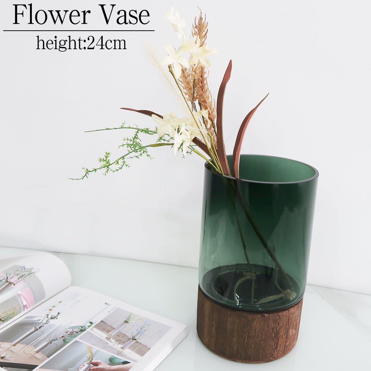 1 иен ~ распродажа ваза модный Северная Европа цветок основа стекло цветок бутылка один колесо .. симпатичный симпатичный интерьер живые цветы высота 24cm подарок BN-49GR