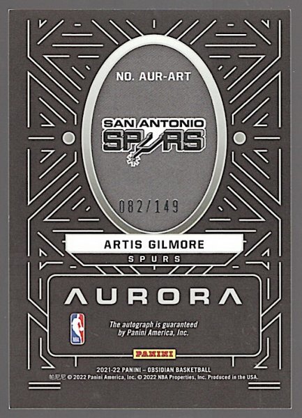 21-22 Panini Obsidian Artis Gilmore Auto /149_画像2