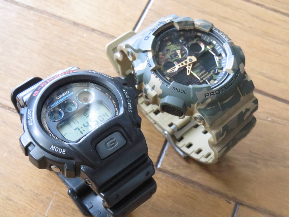 稼働品 CASIO カシオ G-SHOCK ジーショック GA-100CM 腕時計 アナデジ 多機能 カモフラ 迷彩 ラバー メンズ 現状品+おまけにもう1つ_画像6