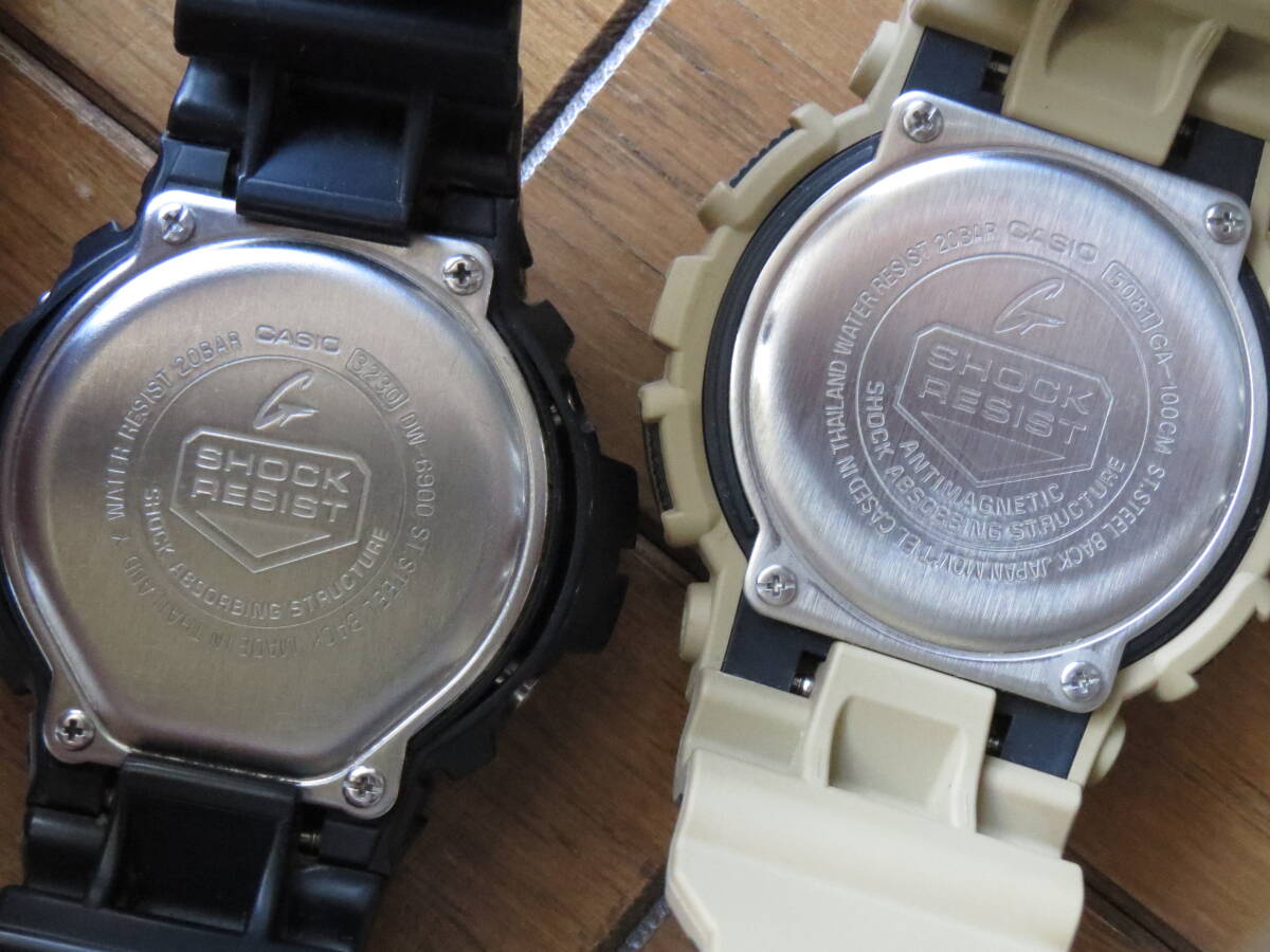 稼働品 CASIO カシオ G-SHOCK ジーショック GA-100CM 腕時計 アナデジ 多機能 カモフラ 迷彩 ラバー メンズ 現状品+おまけにもう1つ_画像3