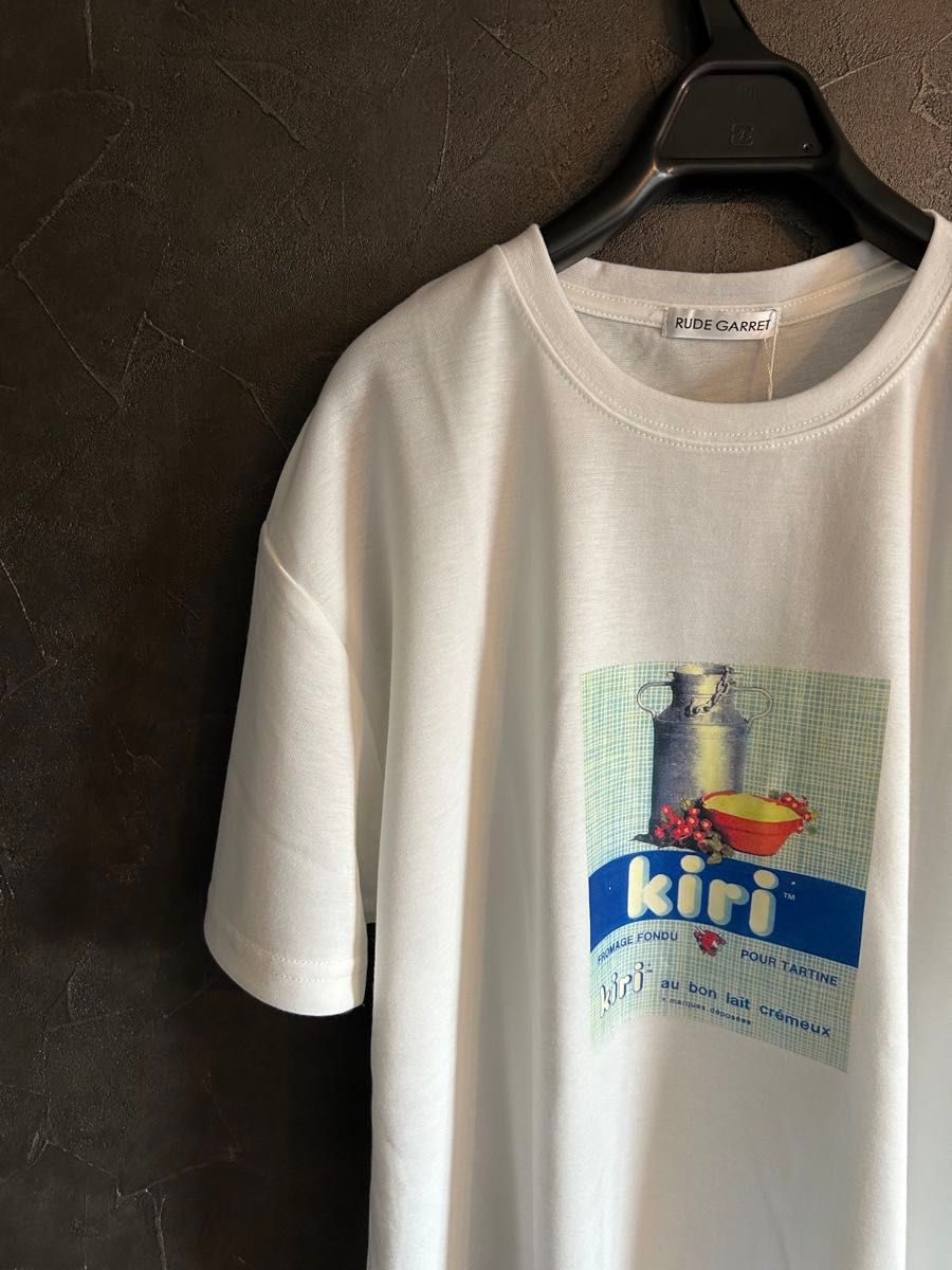 【新品未使用品】Tシャツ　白シャツ　古着　メンズ　kiri 総柄　幾何学　おもしろtシャツ ビンテージ カットソー 半袖 プリント