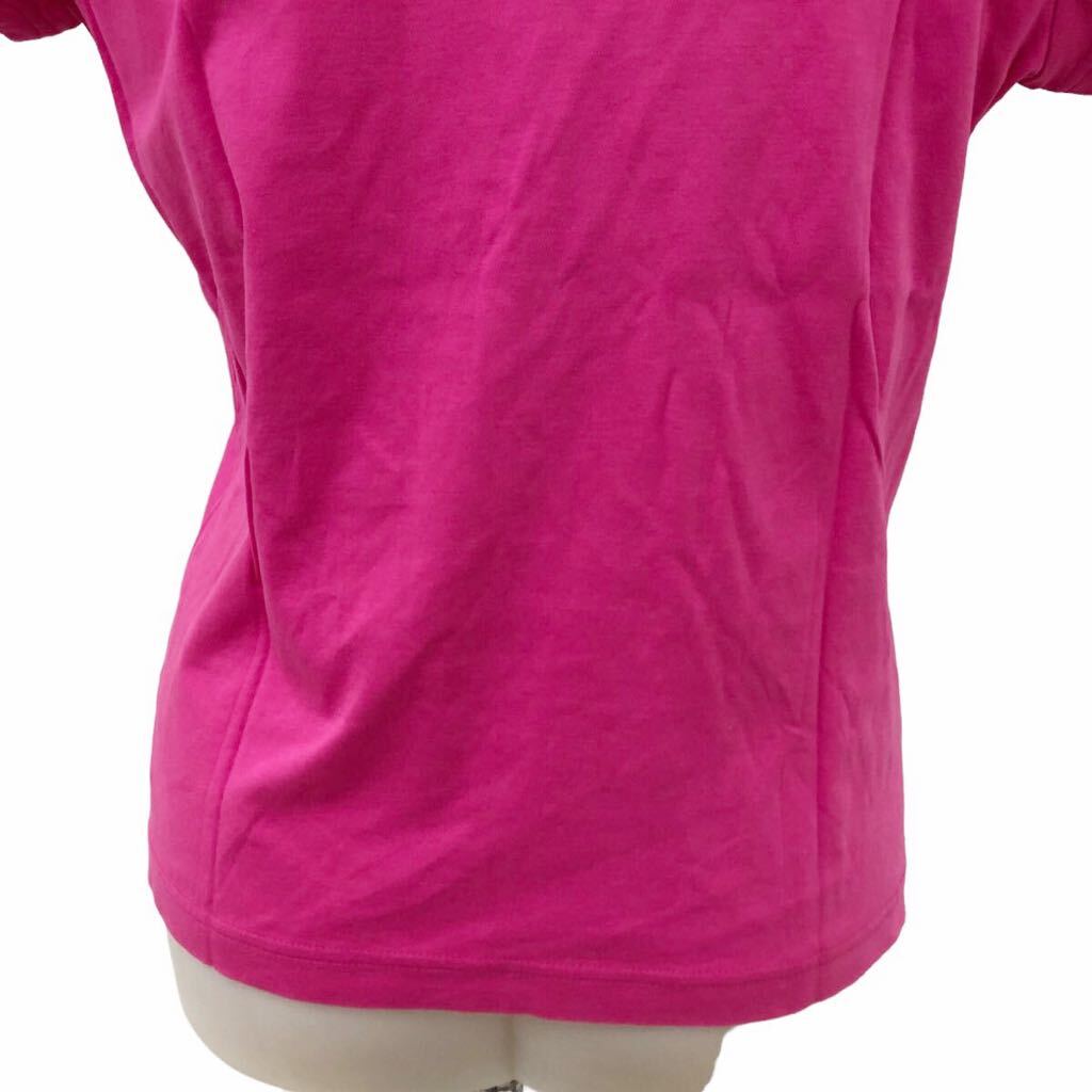 Nm217-12 LANVIN collection ランバン コレクション 半袖 ロゴ Tシャツ シャツ カットソー トップス ピンク レディース 40 日本製_画像6
