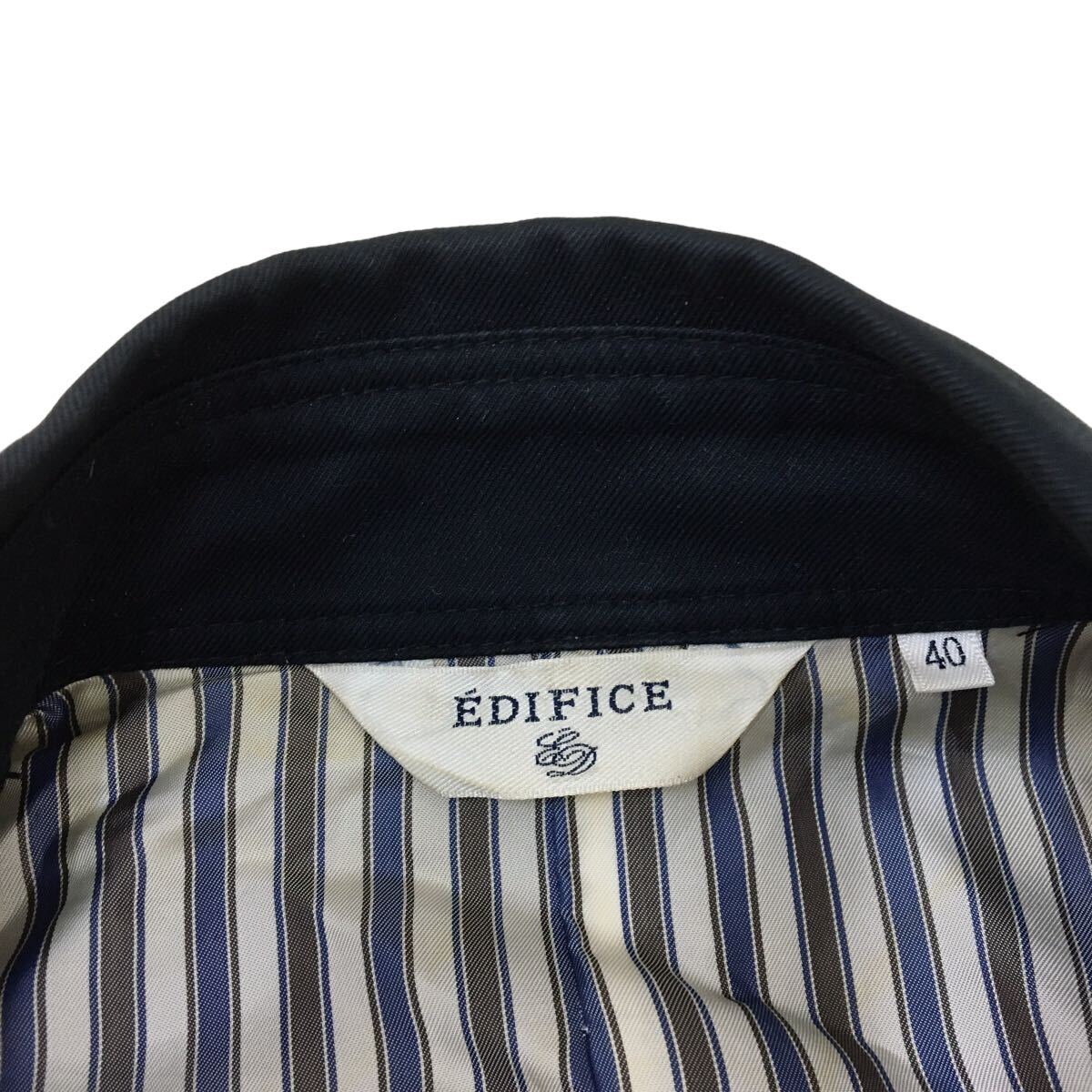C344 EDIFICE エディフィス チンストラップ ジャケット 上着 羽織り トップス メンズ 40 ネイビー _画像8