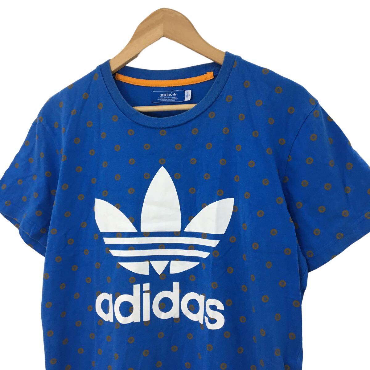 NC222 adidas アディダス デカロゴ トレフォイル オリジナルス 半袖 Tシャツ ティシャツ トップス カットソー メンズ O ブルー 青 _画像3
