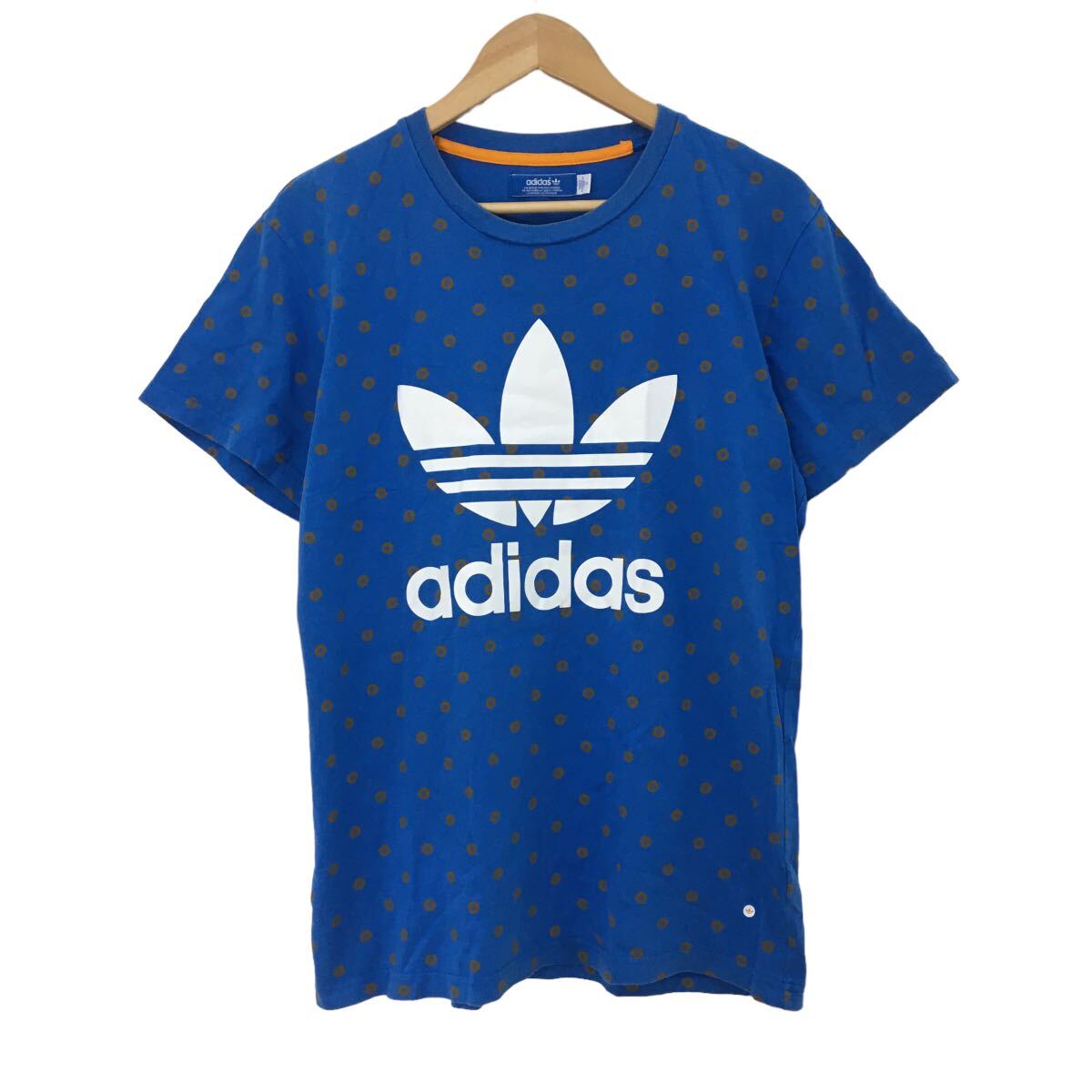NC222 adidas アディダス デカロゴ トレフォイル オリジナルス 半袖 Tシャツ ティシャツ トップス カットソー メンズ O ブルー 青 _画像2