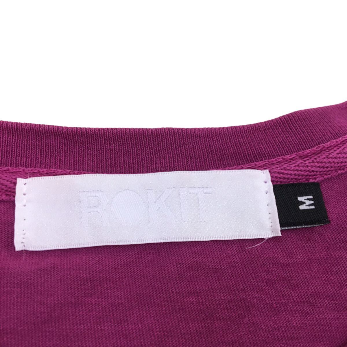 NC223 ROKIT ロキット 半袖 Tシャツ ティシャツ トップス カットソー メンズ M パープル 紫 コットン 綿 100%_画像6