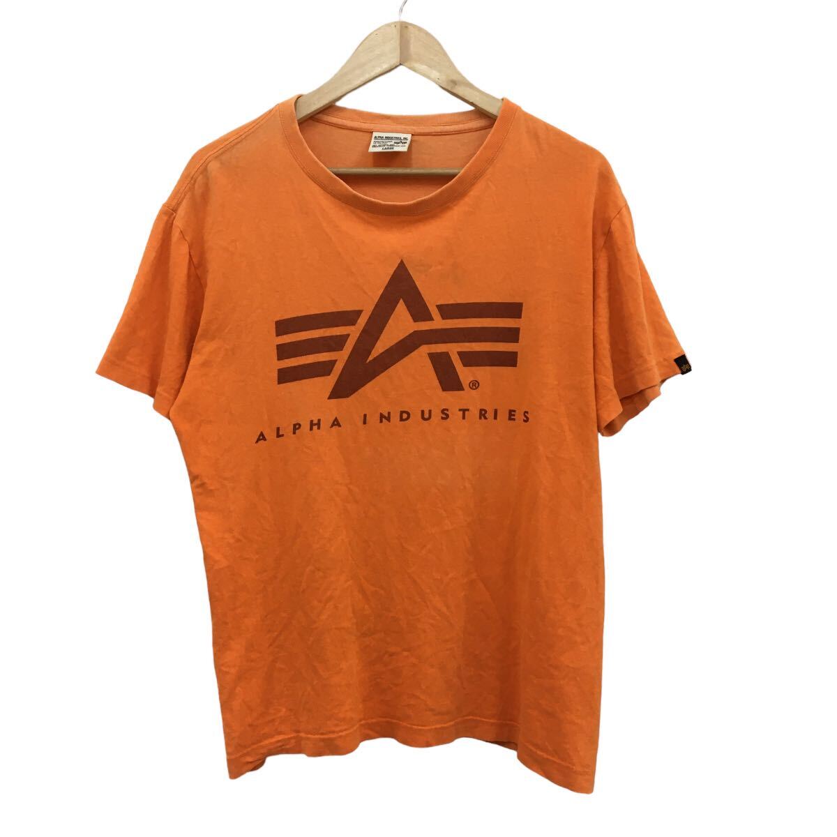 NC223 ALPHA INDUSTRIES アルファインダストリーズ 半袖 Tシャツ ティシャツ トップス カットソー メンズ L オレンジ_画像2