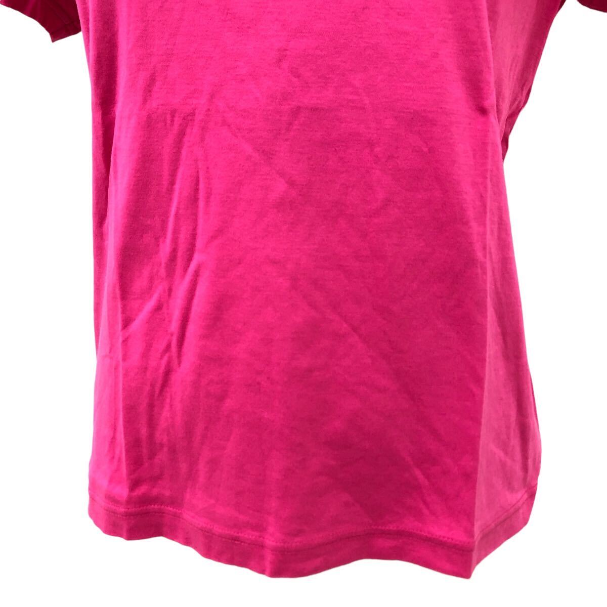 Nm217-12 LANVIN collection ランバン コレクション 半袖 ロゴ Tシャツ シャツ カットソー トップス ピンク レディース 40 日本製_画像3